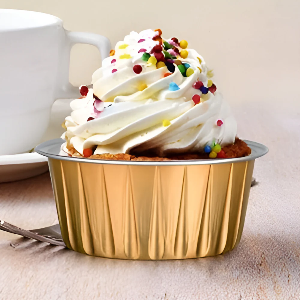 Molde Dorado Redondo de Aluminio con Tapa - Image 3